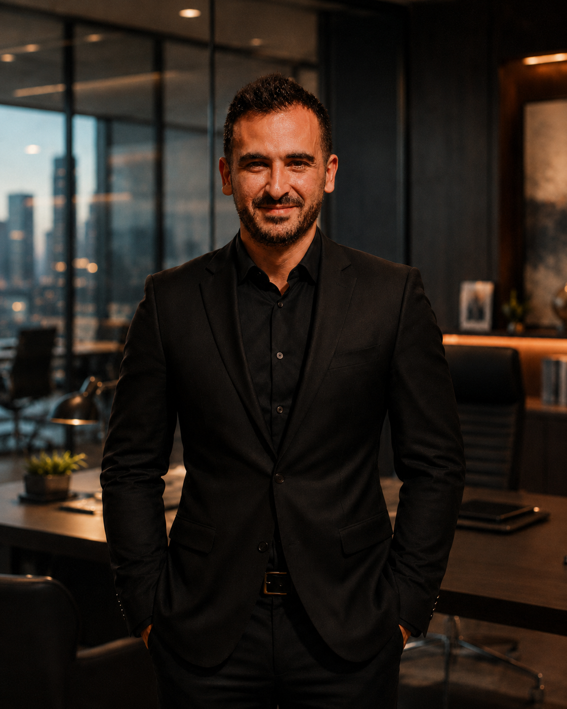 Francisco de Gouveia in a dark suit in a warm office setting